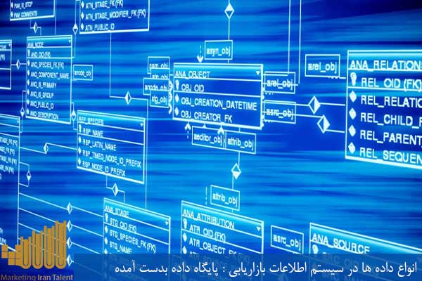 انواع داده ها در سیستم اطلاعات بازاریابی پایگاه داده بدست آمده